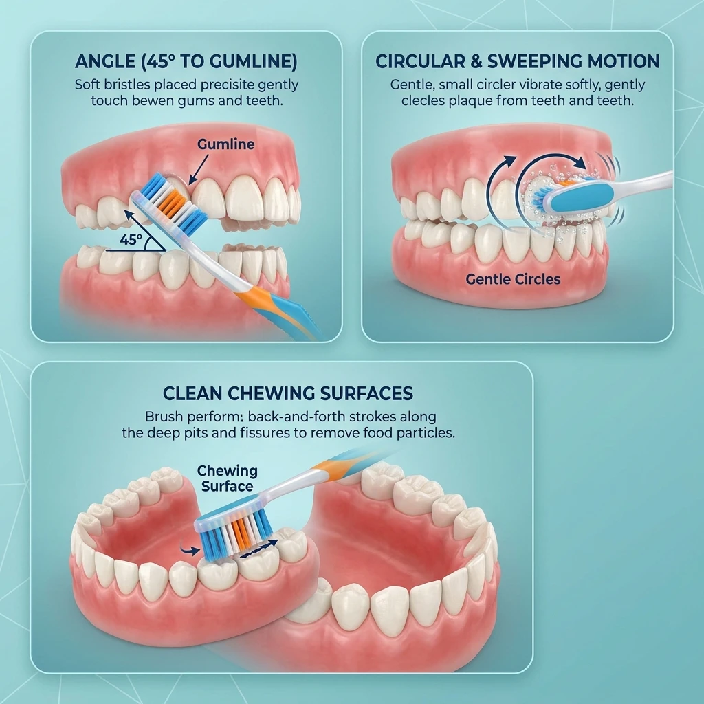 Teaching proper brushing technique to children